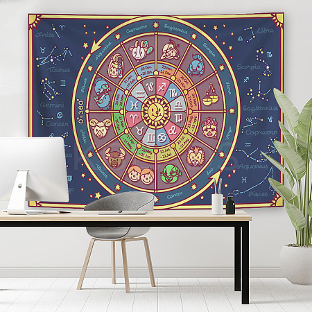 12 Constellation Altar Wiccan Witchcraft Polyester Decoration Backdrops WICR-PW0001-33A-08-1