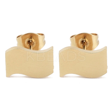 PVD Vacuum Plating 304 Stainless Steel Stud Earrings for Women EJEW-A048-46F-G-1