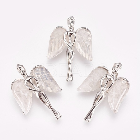 Natural Quartz Crystal Pendants KK-G346-02C-1