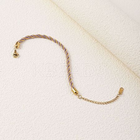 Twisted Nylon Cord Bracelets for Women BJEW-V007-01G-03-1
