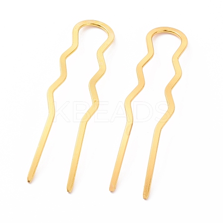 Rack Plating Brass Hair Forks OHAR-C004-01G-1