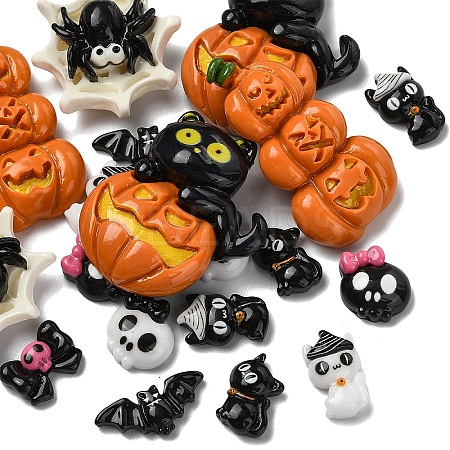 20Pcs 10 Styles Halloween Opaque Resin Cabochons CRES-YW0002-58-1