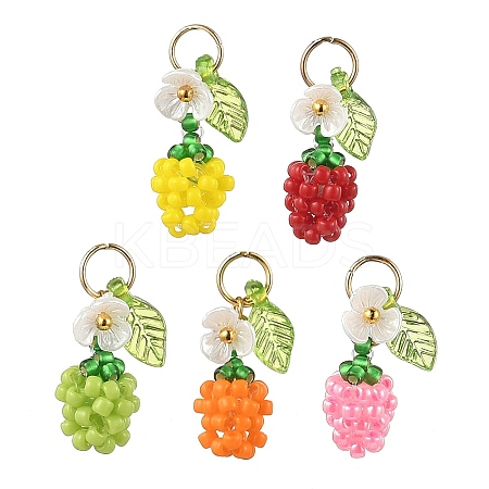 Glass Seed Beaded Pendants PALLOY-MZ00906-1