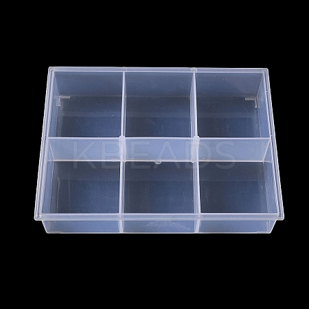 6 Grids Transparent Plastic Jewelry Trays CON-K002-02A-1