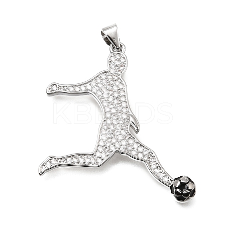 Brass Micro Pave Clear Cubic Zirconia Pendants CU-CBA108A-08P-1