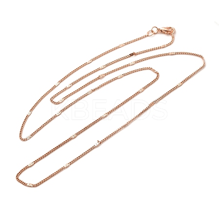 2mm Rack Plating Brass Twisted Chain Necklaces for Women Men MAK-L044-61RG-1