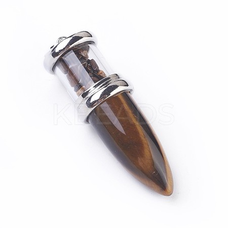 Natural Tiger Eye Big Pointed Pendants G-F639-08A-1