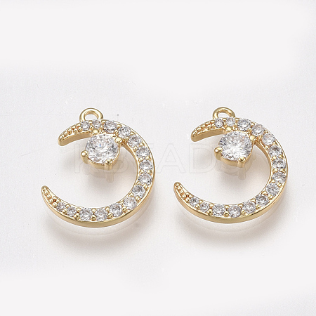 Brass Micro Pave Cubic Zirconia Charms X-KK-T038-507A-1