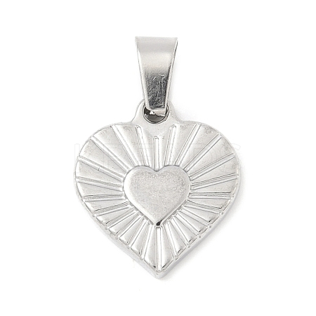 304 Stainless Steel Heart Pendants STAS-R162-01P-04-1