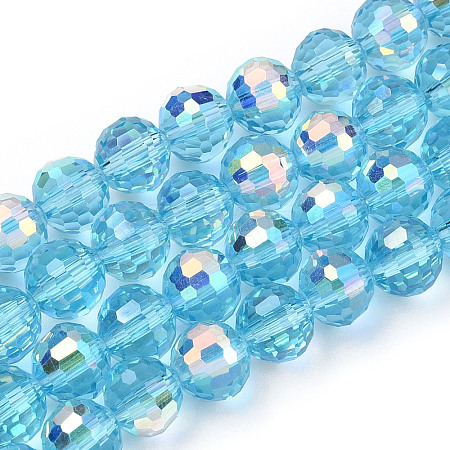 Transparent Electroplate Glass Beads Strands EGLA-N012-001-B12-1