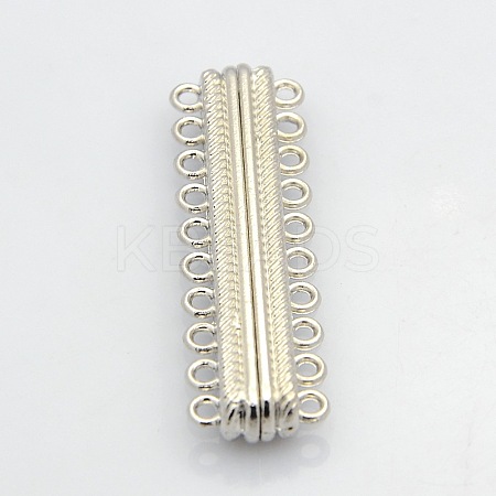 Oval 10 Strands Alloy Magnetic Clasps X-PALLOY-N0095-04P-1