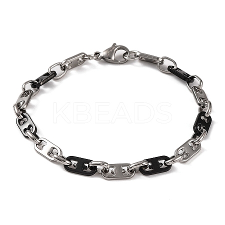 201 Stainless Steel Mariner Link Chain Bracelets BJEW-B078-65EBP-1