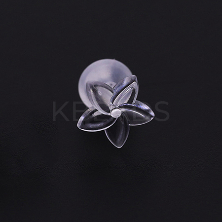 Tiny Resin Flower Stud Earrings with Ear Nut for Women EJEW-WH0012-003B-1