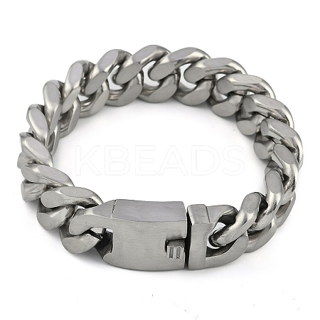 304 Stainless Steel Cuban Link Chain Bracelets for Men BJEW-B102-06P-1