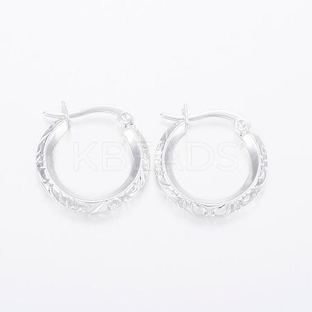 304 Stainless Steel Hoop Earrings EJEW-H328-09-1