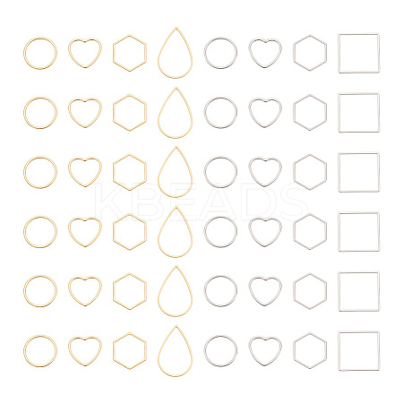 48Pcs 8 Style 304 Stainless Steel Linking Rings STAS-UN0020-58-1