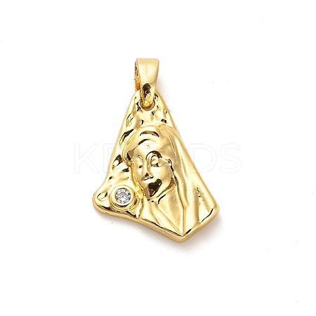 Brass Micro Pave Cubic Zirconia Pendants KK-M314-11G-1