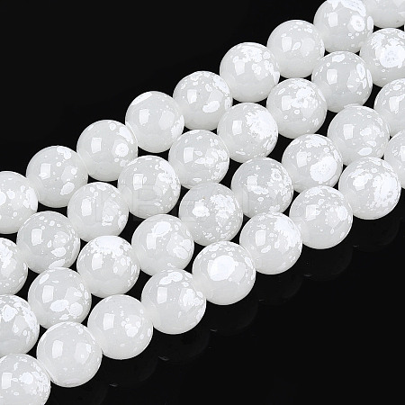 Baking Paint Glass Beads Strands DGLA-N015-10mm-01-1
