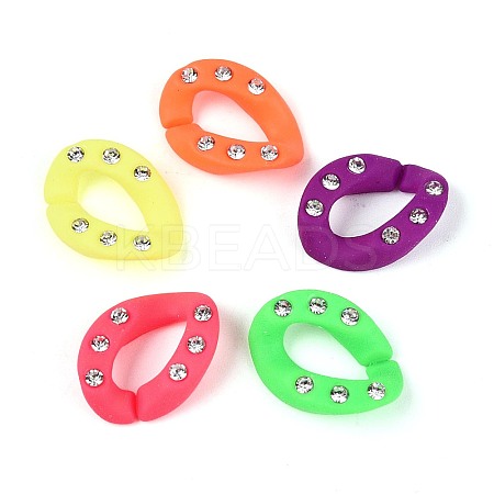 Opaque Spray Opaque Spray Painted Acrylic Crystal Rhinestone Linking Rings OACR-T031-01M-A-1