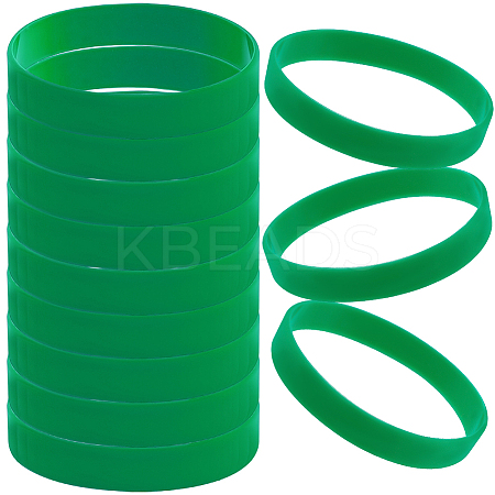 12Pcs Word Silicone Cord Bracelet Wristband BJEW-CN0001-05A-1