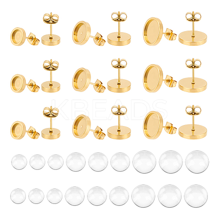 Unicraftale DIY Blank Dome Stud Earring Making Kit DIY-UN0005-16-1