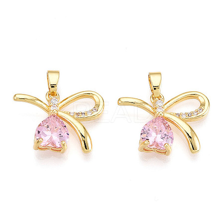 Brass Micro Pave Cubic Zirconia Charms KK-N254-225G-1