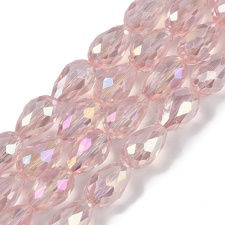 Transparent Electroplate Glass Beads Strands LS-EGLA-N013-T8mm-B18-1