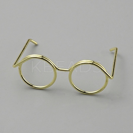 Brass Eyeglasses Frames AJEW-WH0419-90G-1