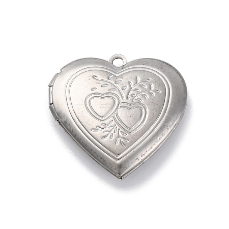 304 Stainless Steel Locket Pendants STAS-S171-13P-05-1