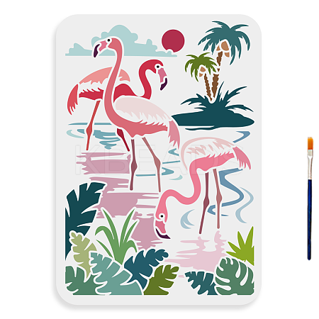 1Pc PET Hollow Out Drawing Painting Stencils DIY-MA0004-83-1