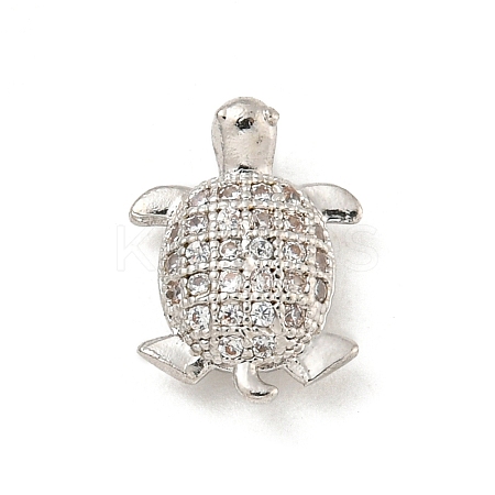 Rack Plating Brass Micro Pave Clear Cubic Zirconia Beads KK-P277-30P-1