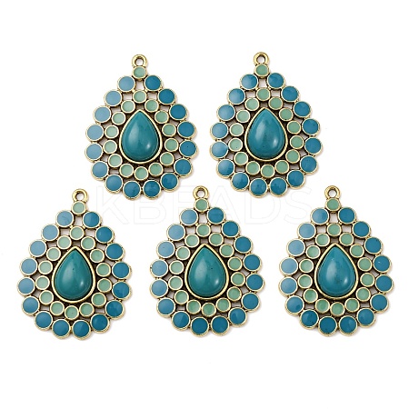 Tibetan Style Alloy with Acrylic Pendants PALLOY-F319-05C-AG-1