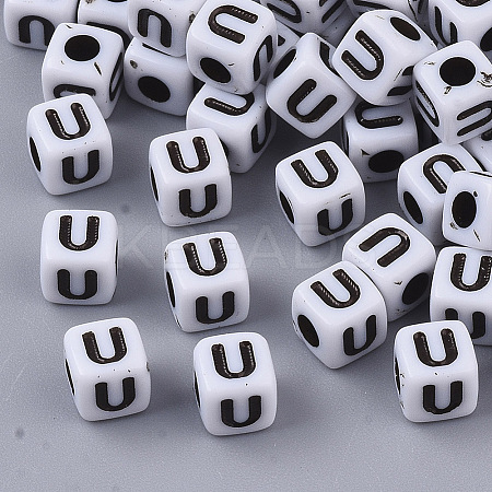 White Opaque Acrylic Beads LS-MACR-R869-02U-1