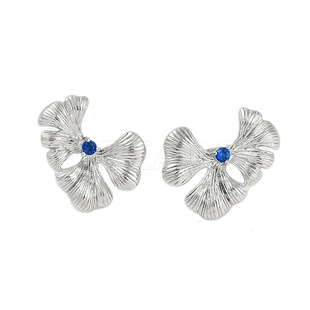 304 Stainless Steel Leaf Stud Earrings for Women EJEW-K281-28P-1