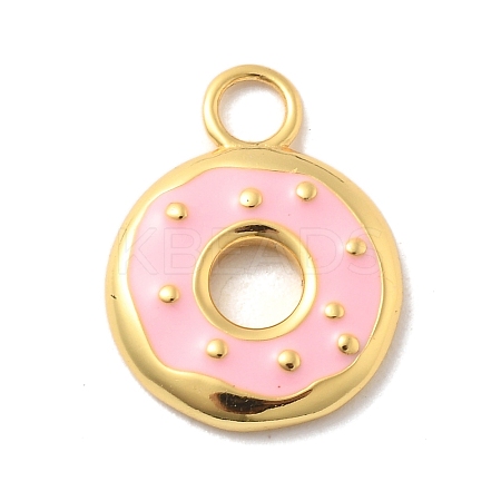925 Sterling Silver Pink Enamel Pendants STER-Z012-01G-03-1