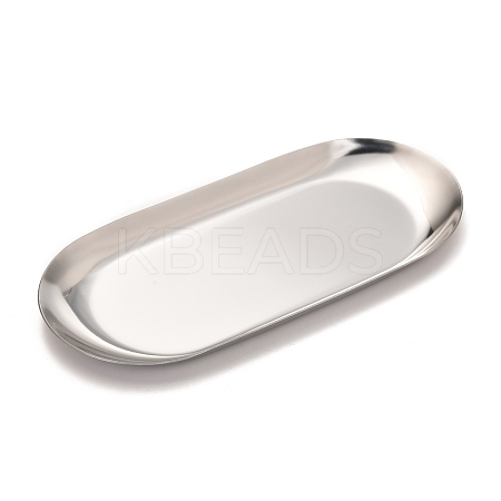 Non-Tarnish Oval 430 Stainless Steel Jewelry Display Plate STAS-P289-03P-1