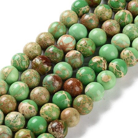 Dyed Natural Regalite/Imperial Jasper/Sea Sediment Jasper Beads Strands G-B124-C01-12-1