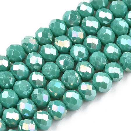 Electroplate Glass Beads Strands EGLA-A034-P4mm-B27-1