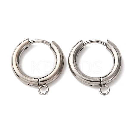 201 Stainless Steel Hoop Earring Findings STAS-D379-05D-P-1