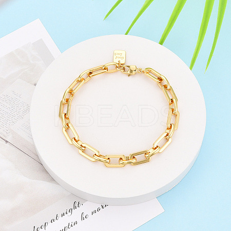 Brass Chain Bracelets BJEW-N032-04G-1