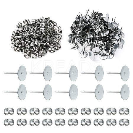 100Pcs 304 Stainless Steel Stud Earring Findings STAS-YW0001-43C-1
