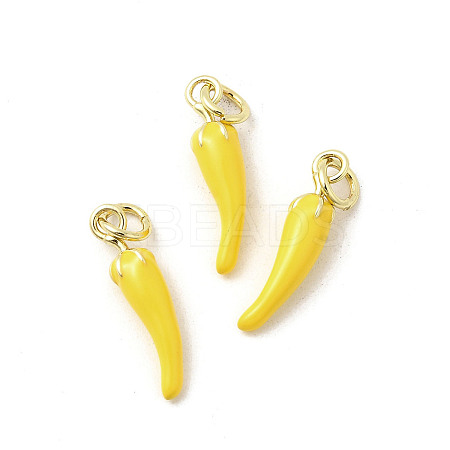 Brass Enamel Pendants KK-K302-24G-03-1