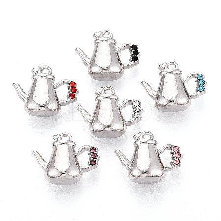 Rack Plating Alloy Rhinestone Pendants PALLOY-N181-22P-1