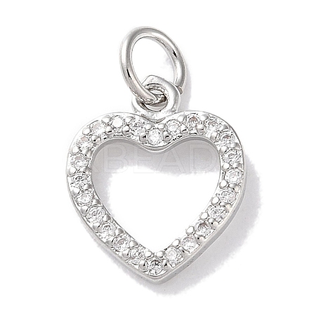 Rack Plating Brass Micro Pave Clear Cubic Zirconia Pendants KK-Z039-15P-1
