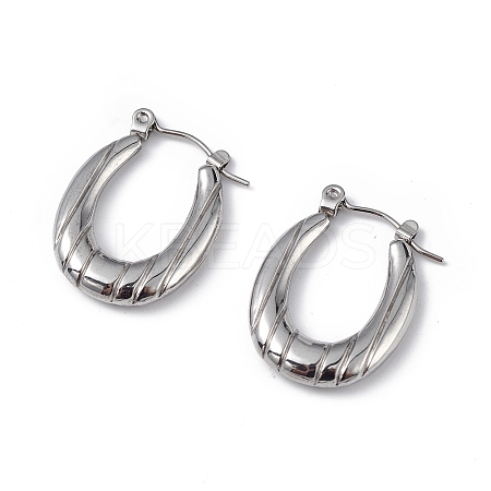 304 Stainless Steel Flower Hoop Earrings for Women EJEW-I284-14P-1