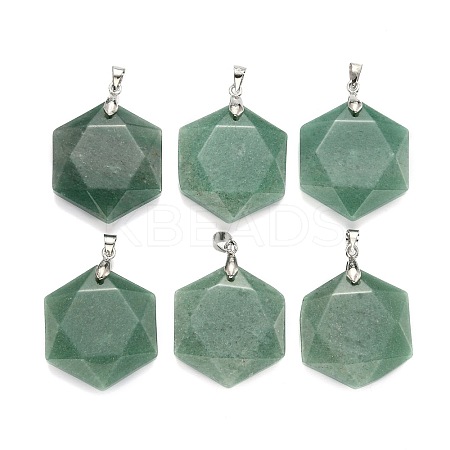 Natural Green Aventurine Pendants G-E487-95E-1