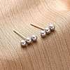 Tarnish Resistant 201 Stainless Steel Beaded Horizontal Bar Stud Earrings with 316 Stainless Steel Pin for Women STAS-K238-01P-1