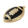 Rack Plating Brass Enamel with Cubic Zirconia Pendant KK-A229-32G-03-2