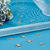 8Pcs 4 Style Brass Pave Cubic Zirconia Pendants KK-BBC0012-88-4