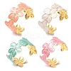 304 Stainless Steel Enamel Cuff Bangles for Women BJEW-B159-01G-4